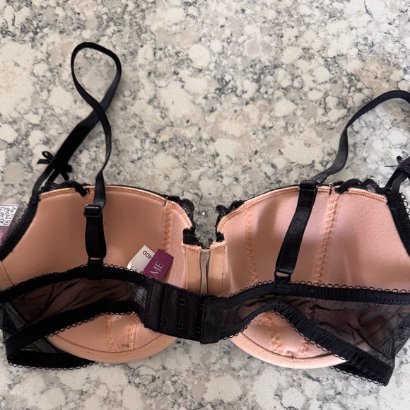 Adore Me Black Lace Underwire Bra and Panty Set 34DD/M - Picture 4 of 6